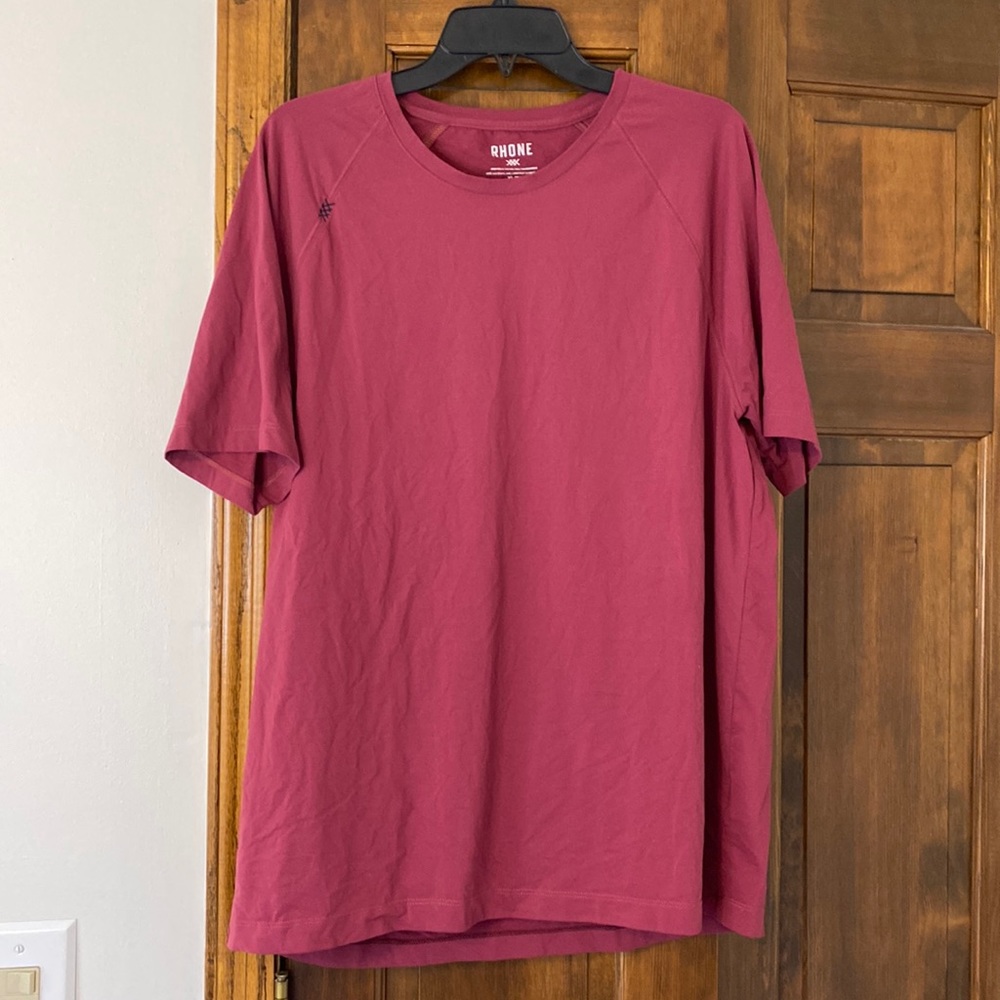 Rhone Men's Short Sleeve Crew T-Shirt - Rose Red
